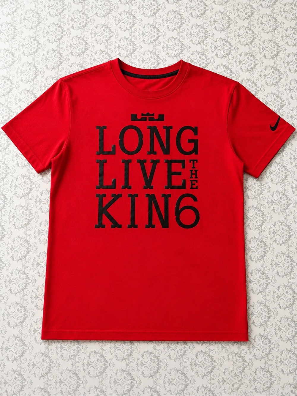 Nike Kids Red Short-Sleeve Graphic Tee with Black Print
